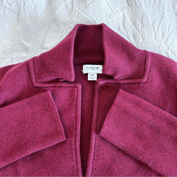 J.Crew Women's Size XS Sweater Blazer Red Wine Business Casual Closet Staple - Picture 3 of 13